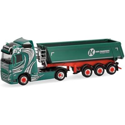 Herpa lastbil modell Volvo FH GL 2020 tippvagn halvtrailer "Kiefl Transport" (Bayern/Weiding), miniatyr i en skala från 1:87, samlarobjekt, Tillverkad i Tyskland, plast Herpa lastbil modell Volvo FH GL 2020 tippvagn halvtrailer "Kiefl Transport" (Bayern/Weiding), miniatyr i en skala från 1:87, samlarobjekt, Tillverkad i Tyskland, plast