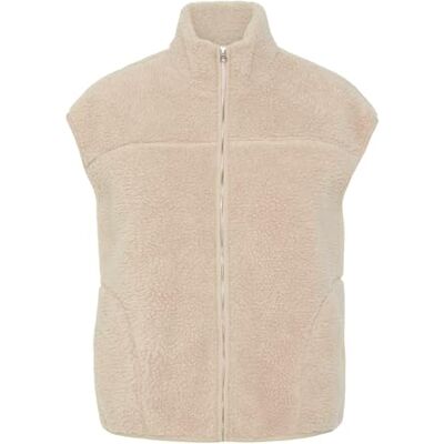 PIECES Pcsadia Teddy Vest Noos Bc, Silvergrå, XS PIECES Pcsadia Teddy Vest Noos Bc, Silvergrå, XS