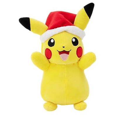 Pokémon PKW3376-20 cm vinterplysch – Pikachu med julmössa, officiell plysch Pokémon PKW3376-20 cm vinterplysch – Pikachu med julmössa, officiell plysch