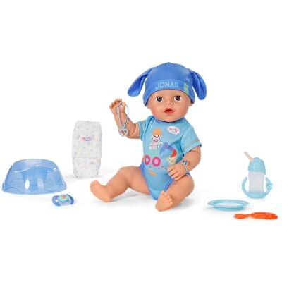 Baby Born Jonas Click & Play, babydocka med 10 funktioner och 8 tillbehör, för barn från 3 år, fungerar utan batterier, 43 cm docka med rörliga armar och klick-& Play-hand Baby Born Jonas Click & Play, babydocka med 10 funktioner och 8 tillbehör, för barn från 3 år, fungerar utan batterier, 43 cm docka med rörliga armar och klick-& Play-hand