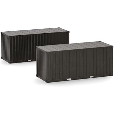 Herpa tillbehör 2x 20ft Container "Bundeswehr", bronsgrön (odekorerad), skala 1:87, modell, plasttillbehör Herpa tillbehör 2x 20ft Container "Bundeswehr", bronsgrön (odekorerad), skala 1:87, modell, plasttillbehör