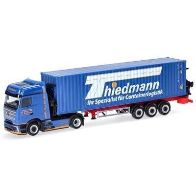 Herpa lastbilsmodell Mercedes-Benz Actros L ProCabin Bigspace container-sidolastare ”Thiedmann”, miniatyr i skala 1:87, samlarobjekt, Made in Germany, plast Herpa lastbilsmodell Mercedes-Benz Actros L ProCabin Bigspace container-sidolastare ”Thiedmann”, miniatyr i skala 1:87, samlarobjekt, Made in Germany, plast