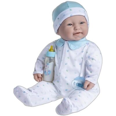 JC Toys – La Babydocka 51 cm med mjuk och tvättbar kropp, magisk flaska och napp, blå, designad i Spanien, 2 år JC Toys – La Babydocka 51 cm med mjuk och tvättbar kropp, magisk flaska och napp, blå, designad i Spanien, 2 år
