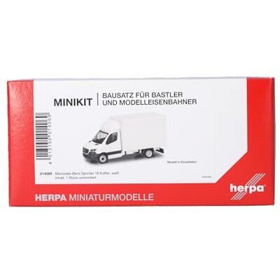 Herpa Monteringssats Mercedes-Benz Sprinter 18 skåpbil minikit 1:87 skala miniatyr samlarobjekt modellbyggsats, plast, vit Herpa Monteringssats Mercedes-Benz Sprinter 18 skåpbil minikit 1:87 skala miniatyr samlarobjekt modellbyggsats, plast, vit