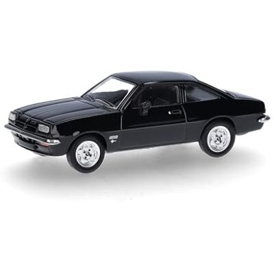 Herpa Bilmodell Opel Manta B, svart, miniatyr i skala 1:87, samlarobjekt, Made in Germany, plastmodell Herpa Bilmodell Opel Manta B, svart, miniatyr i skala 1:87, samlarobjekt, Made in Germany, plastmodell