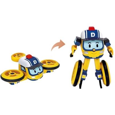 SilverLit Polerad Robocar Drooney förvandlingsbar 2-i-1 fordonsfigur ledad robot 10 cm från 3 år SilverLit Polerad Robocar Drooney förvandlingsbar 2-i-1 fordonsfigur ledad robot 10 cm från 3 år
