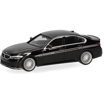Herpa Bilmodell BMW Alpina B3 (F20) Sedan, svart, miniatyr i skala 1:87, samlarobjekt, Made in Germany, plastmodell Herpa Bilmodell BMW Alpina B3 (F20) Sedan, svart, miniatyr i skala 1:87, samlarobjekt, Made in Germany, plastmodell