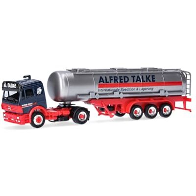 Herpa lastbil modell Mercedes-Benz SK '94 Tanker Semi-Trailer "Talke" (Nordrhein-Westfalia/Hürth), miniatyr i skala 1:87, samlarobjekt, tillverkad i Tyskland, plast Herpa lastbil modell Mercedes-Benz SK '94 Tanker Semi-Trailer "Talke" (Nordrhein-Westfalia/Hürth), miniatyr i skala 1:87, samlarobjekt, tillverkad i Tyskland, plast