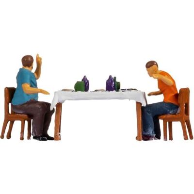 NOCH Tiny-scenes "Lunch", med handfärgade modellfigurer för modellbyggande, scen i skala H0, perfekt för dioramer NOCH Tiny-scenes "Lunch", med handfärgade modellfigurer för modellbyggande, scen i skala H0, perfekt för dioramer