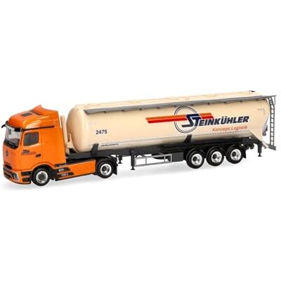 Herpa lastbil modell Mercedes-Benz Actros Procabin Streamspace silotraktor "Steinkühler", miniatyr i skala 1:87, samlarobjekt, Made in Germany, plast Herpa lastbil modell Mercedes-Benz Actros Procabin Streamspace silotraktor "Steinkühler", miniatyr i skala 1:87, samlarobjekt, Made in Germany, plast