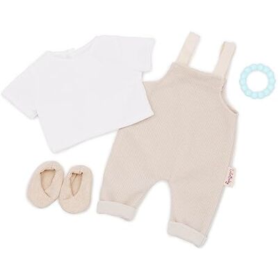 LullaBaby – Dockkläder för 36 cm babydockor – onepiece, topp, skor och bitring – docktillbehör – babydocktillbehör – leksak för barn från 2 år – beige LullaBaby – Dockkläder för 36 cm babydockor – onepiece, topp, skor och bitring – docktillbehör – babydocktillbehör – leksak för barn från 2 år – beige