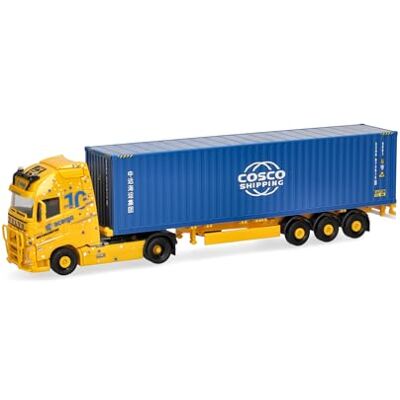 Herpa lastbilsmodell Volvo FH GL XL 2020 containertrailer ”Acargo Meyer & Meyer/Cosco”, miniatyr i skala 1:87, samlarobjekt, Made in Germany, plast Herpa lastbilsmodell Volvo FH GL XL 2020 containertrailer ”Acargo Meyer & Meyer/Cosco”, miniatyr i skala 1:87, samlarobjekt, Made in Germany, plast