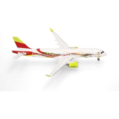 Herpa modellflygplan airBaltic Airbus A220-300 "50th A220" – YL-ABX, miniatyr i skala 1:200, samlarobjekt, flygplansmodell utan stativ, metall Herpa modellflygplan airBaltic Airbus A220-300 "50th A220" – YL-ABX, miniatyr i skala 1:200, samlarobjekt, flygplansmodell utan stativ, metall