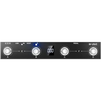M-VAVE MCP Plus trådlös MIDI-fotkontroll – Bluetooth MIDI-styrenhet med batteri, 4 programmerbara knappar, USB-C, Windows, Mac, iOS och Android M-VAVE MCP Plus trådlös MIDI-fotkontroll – Bluetooth MIDI-styrenhet med batteri, 4 programmerbara knappar, USB-C, Windows, Mac, iOS och Android