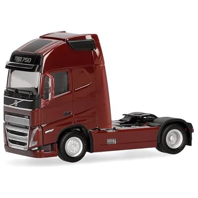 Herpa Lastbilsmodell Volvo FH16 GL XL 2020 dragbil 2-axlig, vinröd, miniatyr i skala 1:87, samlarobjekt, Made in Germany, plast Herpa Lastbilsmodell Volvo FH16 GL XL 2020 dragbil 2-axlig, vinröd, miniatyr i skala 1:87, samlarobjekt, Made in Germany, plast