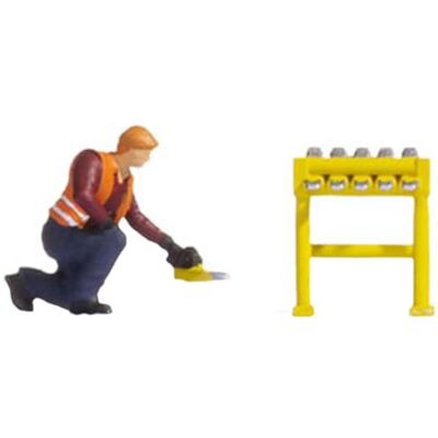 NOCH Tiny-scener "spårarbete", realistisk scen med spårarbetare, perfekt för modellbana H0 NOCH Tiny-scener "spårarbete", realistisk scen med spårarbetare, perfekt för modellbana H0