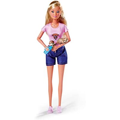 Simba 105733586 Steffi LOVE Utterbebisar Steffi Tar Hand om Två Små Uttrar, En Blå Dricksflaska Ingår, 29 cm, Från 3 år Simba 105733586 Steffi LOVE Utterbebisar Steffi Tar Hand om Två Små Uttrar, En Blå Dricksflaska Ingår, 29 cm, Från 3 år