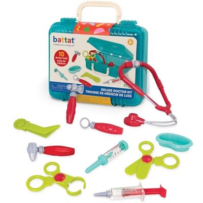 Battat BT2537Z Deluxe Doctor leksak medicinsk kit för barn 3 år + (11-st), blå Battat BT2537Z Deluxe Doctor leksak medicinsk kit för barn 3 år + (11-st), blå