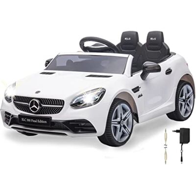 JAMARA 461800 Ride-on Mercedes-Benz SLC kraftfull 12 V batteri för lång körtid, batterinivåindikator, LED-strålkastare, Ultra Grip gummiringar, aux-kontakt, USB, vit JAMARA 461800 Ride-on Mercedes-Benz SLC kraftfull 12 V batteri för lång körtid, batterinivåindikator, LED-strålkastare, Ultra Grip gummiringar, aux-kontakt, USB, vit