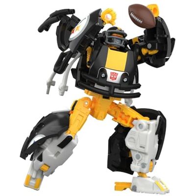 Transformers NFL Pittsburgh Steelers Steelsmash-actionfigur på 14 cm som omvandlas från robot till hjälm, amerikansk fotboll-leksaker för barn från 8 år Transformers NFL Pittsburgh Steelers Steelsmash-actionfigur på 14 cm som omvandlas från robot till hjälm, amerikansk fotboll-leksaker för barn från 8 år