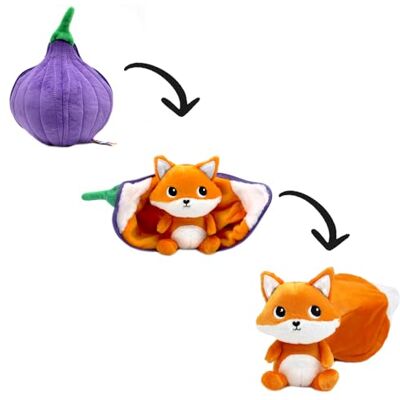 FLIPETZ by Les DéGLINGOS vändbar räv/fig plysch ultramjuk 2-i-1 gömd gosedjur blandad och första åldern födelsegåva lila och orange, 20 cm FLIPETZ by Les DéGLINGOS vändbar räv/fig plysch ultramjuk 2-i-1 gömd gosedjur blandad och första åldern födelsegåva lila och orange, 20 cm