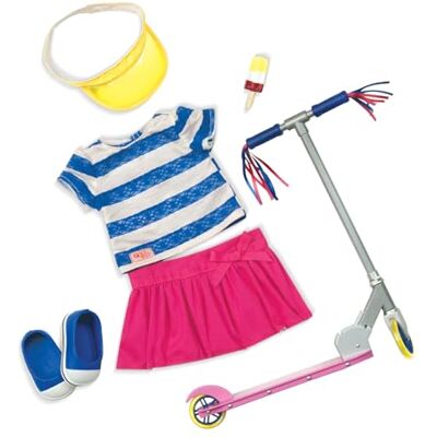 Our Generation Vår generation – 46 cm dockkläder – sportig outfit – skotertillbehör – topp och kjol – leksak för barn från 3 år – sommar flicka Our Generation Vår generation – 46 cm dockkläder – sportig outfit – skotertillbehör – topp och kjol – leksak för barn från 3 år – sommar flicka