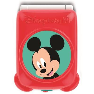 Clementoni Disney Baby Mickey Flip-telefon, Barntelefon 9–36 månader, aktivitetscenter med 4 knappar för att stimulera Imitation-spelet med ljus och ljud, 17514 Clementoni Disney Baby Mickey Flip-telefon, Barntelefon 9–36 månader, aktivitetscenter med 4 knappar för att stimulera Imitation-spelet med ljus och ljud, 17514