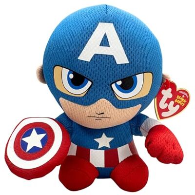 Ty Captain America plysch, blå/röd/vit, normal Ty Captain America plysch, blå/röd/vit, normal