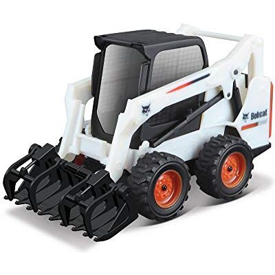 Bburago B18-31802 Bobcat Skid-Steer Lastare med Arbetande Grepp Samlarobjekt Modell Leksak 1:50 Skala Die Cast-fordon, Vit, Liten Bburago B18-31802 Bobcat Skid-Steer Lastare med Arbetande Grepp Samlarobjekt Modell Leksak 1:50 Skala Die Cast-fordon, Vit, Liten