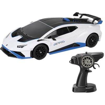 SilverLit – 4Speed – Lamborghini Drift 1:18 Radiostyrd bil – RC för barn 2,4 GHz – spektakulär drift – 2 däcksatser – fjärrstyrt fordon i skala 1:18 SilverLit – 4Speed – Lamborghini Drift 1:18 Radiostyrd bil – RC för barn 2,4 GHz – spektakulär drift – 2 däcksatser – fjärrstyrt fordon i skala 1:18