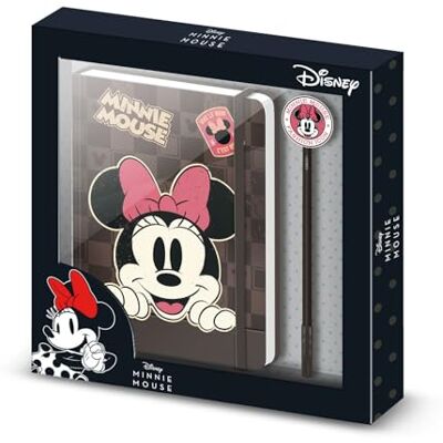 Disney Mimmi Pigg resa-presentförpackning med dagbok och mode kulspetspenna, brun Disney Mimmi Pigg resa-presentförpackning med dagbok och mode kulspetspenna, brun