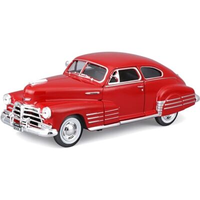 Maisto Chevrolet Fleetline Aerosedan 1948 "Special Edition, röd – modellbil 1:24, originaltrogen samlarbil, leksaksbil med rörlig ratt, dörrar och huva, från 3 år (532921R) Maisto Chevrolet Fleetline Aerosedan 1948 "Special Edition, röd – modellbil 1:24, originaltrogen samlarbil, leksaksbil med rörlig ratt, dörrar och huva, från 3 år (532921R)