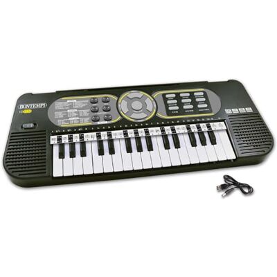 Bontempi MiniKey Bärbart tangentbord med 32 knappar med mini-tonhöjd och mångsidigt strömalternativ, 430 x 160 x 50 mm Bontempi MiniKey Bärbart tangentbord med 32 knappar med mini-tonhöjd och mångsidigt strömalternativ, 430 x 160 x 50 mm