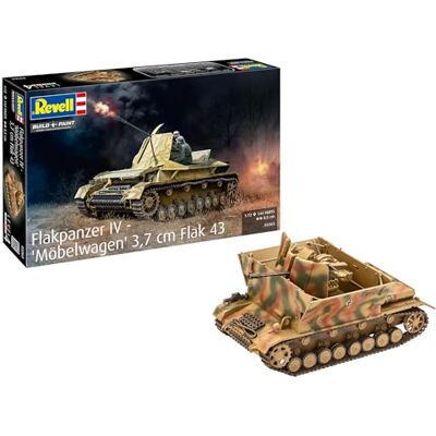 Revell 03363 Flakpanzer IV Möbelwagen 3,7 cm Flak 43 1:72 skala obyggd/omålad plastmodellsats Revell 03363 Flakpanzer IV Möbelwagen 3,7 cm Flak 43 1:72 skala obyggd/omålad plastmodellsats