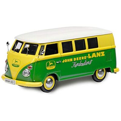 Schuco 452650500 VW T1c Bus JDL, John-Deere-Lanz Design, modellbil, zinkgjutning, skala 1:87, gul/grön Schuco 452650500 VW T1c Bus JDL, John-Deere-Lanz Design, modellbil, zinkgjutning, skala 1:87, gul/grön