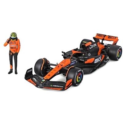 Bburago F1 McLaren MCL38 2024 med föraren Norris, diecast-bil i skala 1:24, detaljerad replika med förare, officiella McLaren-färger, 14+ Bburago F1 McLaren MCL38 2024 med föraren Norris, diecast-bil i skala 1:24, detaljerad replika med förare, officiella McLaren-färger, 14+
