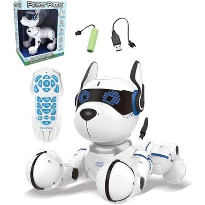 Lexibook Power Puppy Min träningsrobot – robot med fjärrkontroll, träningsfunktion och gestkontroll, DOG01LXB Lexibook Power Puppy Min träningsrobot – robot med fjärrkontroll, träningsfunktion och gestkontroll, DOG01LXB