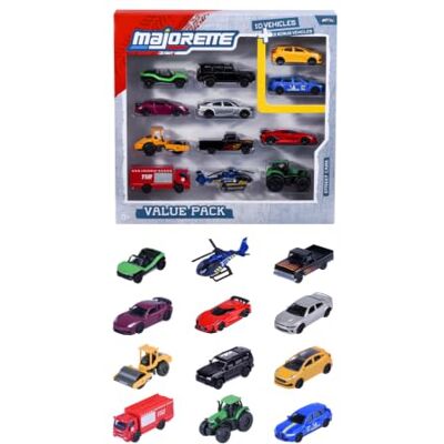 Majorette Set med 12 stycken Ride Now-kollektionen 1/64:e skala metallfordon frihjul 3 olika modeller från 3 år Majorette Set med 12 stycken Ride Now-kollektionen 1/64:e skala metallfordon frihjul 3 olika modeller från 3 år