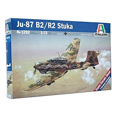 Italeri 1292 1:72 JU-87 B2 STUKA – modelltillverkning, byggsats, stativtillverkning, hantverk, hobby, limning, plastbyggsats, detaljerad Italeri 1292 1:72 JU-87 B2 STUKA – modelltillverkning, byggsats, stativtillverkning, hantverk, hobby, limning, plastbyggsats, detaljerad