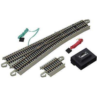Bachmann Tåg 44565 Snap-Fit E-Z Track #5 Turnout – vänster (1/kort) – Nickel silverskena med grå vägbädd-HO-skala, grå, 6 UK Bachmann Tåg 44565 Snap-Fit E-Z Track #5 Turnout – vänster (1/kort) – Nickel silverskena med grå vägbädd-HO-skala, grå, 6 UK