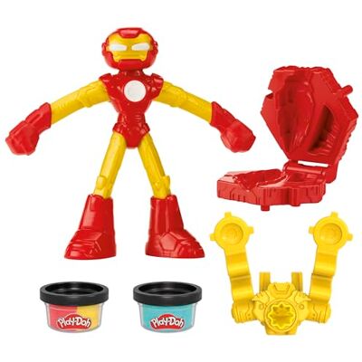 Play-Doh Marvel Iron Man Blast Launcher med Bendy-actionfigur Arts & Crafts-leksaker för barn 4 år och äldre Play-Doh Marvel Iron Man Blast Launcher med Bendy-actionfigur Arts & Crafts-leksaker för barn 4 år och äldre