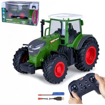 JAMARA 405340 Fendt 1050 Vario 1:24S 2,4 GHz – traktor Fendt Vario leksak, fjärrstyrd RC traktor för barn, fordonsmodell jordbruk, gåva för barn, demomoläge JAMARA 405340 Fendt 1050 Vario 1:24S 2,4 GHz – traktor Fendt Vario leksak, fjärrstyrd RC traktor för barn, fordonsmodell jordbruk, gåva för barn, demomoläge