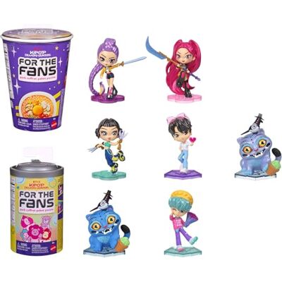 Mattel KPop Demon Hunters samlarfigur 10 cm (stilar kan variera) 1 favoritfigur, 1 tillbehör, 1 kort, snacksinspirerad förpackning, inspirerad av filmen, JTC88 Mattel KPop Demon Hunters samlarfigur 10 cm (stilar kan variera) 1 favoritfigur, 1 tillbehör, 1 kort, snacksinspirerad förpackning, inspirerad av filmen, JTC88