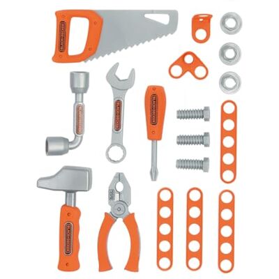 Smoby 7600360934 Black+Decker Verktygssats Black+Decker Verktygssats med 6 Verktyg och Flera Tillbehör, Från 3 år, Tillverkad i Frankrike Smoby 7600360934 Black+Decker Verktygssats Black+Decker Verktygssats med 6 Verktyg och Flera Tillbehör, Från 3 år, Tillverkad i Frankrike