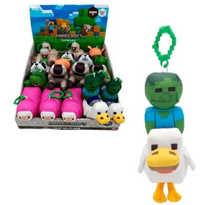Bizak Minecraft plyschleksak nyckelring 13 cm bebis zombie och fjäderfäridare, mjuk figur med ring för ryggsäck eller nycklar, officiell samlarleksak (64110036-1) Bizak Minecraft plyschleksak nyckelring 13 cm bebis zombie och fjäderfäridare, mjuk figur med ring för ryggsäck eller nycklar, officiell samlarleksak (64110036-1)