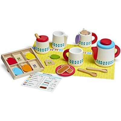 Melissa & Doug Teset Steep & Serve (Dra och servera) i trä, Låtsaslek , Lekmat , 3+ , Present till pojke och flicka Melissa & Doug Teset Steep & Serve (Dra och servera) i trä, Låtsaslek , Lekmat , 3+ , Present till pojke och flicka