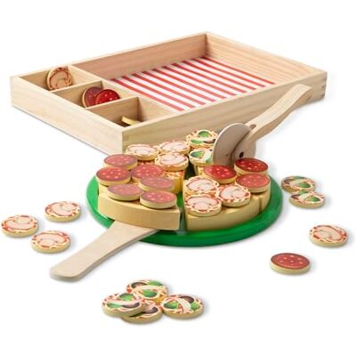 Melissa & Doug träpizza Låtsas spela Leksak i trä Mat leksak för barn Montessori leksak Kreativ lek 3+ Present till pojke eller flicka Melissa & Doug träpizza Låtsas spela Leksak i trä Mat leksak för barn Montessori leksak Kreativ lek 3+ Present till pojke eller flicka