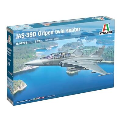 Italeri 91216 JAS-39D Gripen Twin Seater, skala 1:72, Plastmodell Kit/Plastmodell Italeri 91216 JAS-39D Gripen Twin Seater, skala 1:72, Plastmodell Kit/Plastmodell
