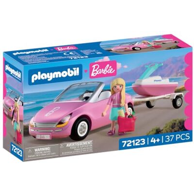 Playmobil Barbie Cabrio Cabrio med släpvagn & Jetski Sommaräventyr med Barbie på Malibu-kusten Fordons- och vattenskoj Kreativ lekset för barn från 4 år 72123 Playmobil Barbie Cabrio Cabrio med släpvagn & Jetski Sommaräventyr med Barbie på Malibu-kusten Fordons- och vattenskoj Kreativ lekset för barn från 4 år 72123