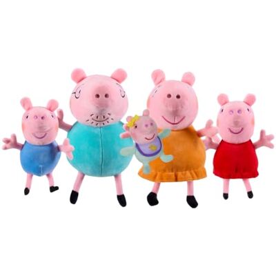 Peppa Pig 5-pack Plushies Peppa, George, Evie, Mummy Pig & Daddy Pig Stuffed Animal Pre-school Toys Peppa Pig 5-pack Plushies Peppa, George, Evie, Mummy Pig & Daddy Pig Stuffed Animal Pre-school Toys